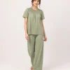 elrare sage smocking yoke lounge front view