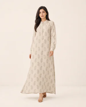 elrare sand paisley maxi front view