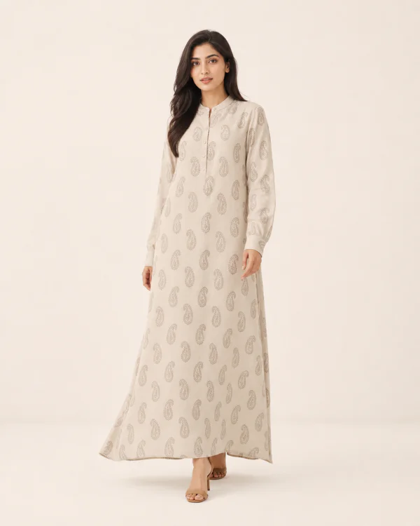 elrare sand paisley maxi front view