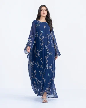 elrare sapphire bird kaftan front view