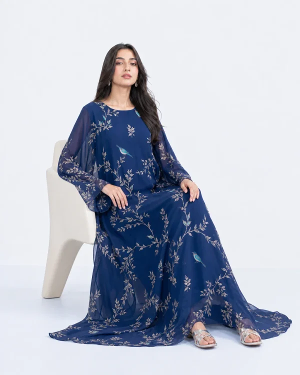 elrare sapphire bird kaftan seated