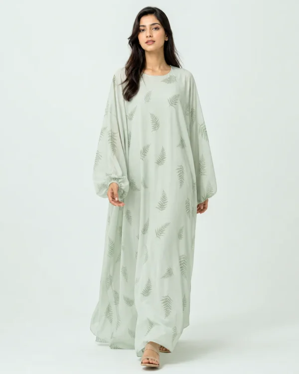 elrare seafoam fern kaftan front view