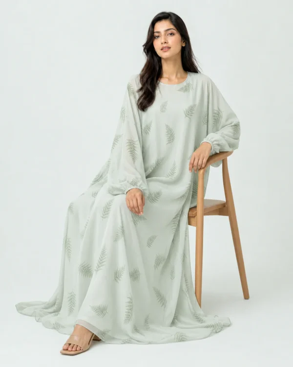 elrare seafoam fern kaftan seated