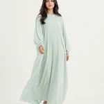 elrare seafoam solid kaftan front view