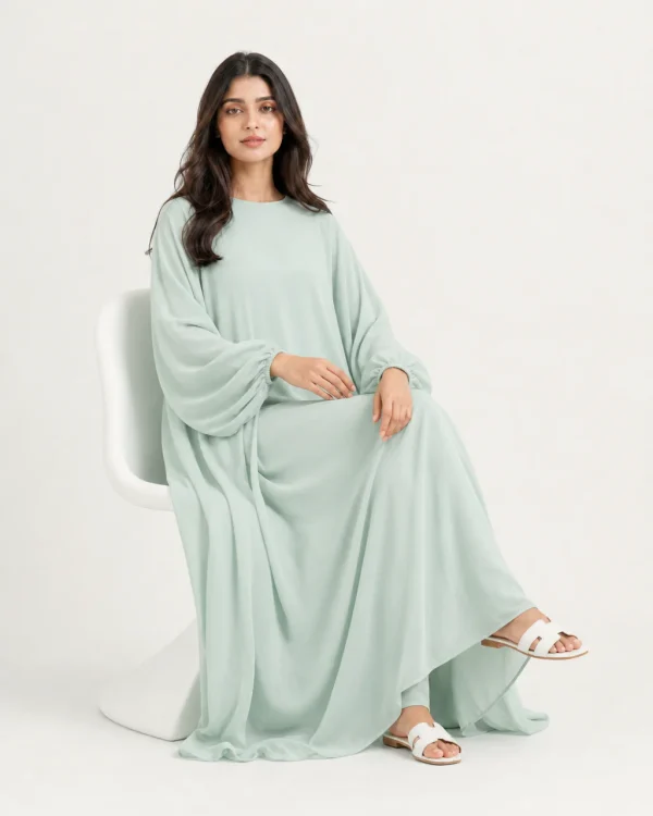 elrare seafoam solid kaftan seated