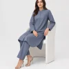 elrare slate blue hidden placket coords seated