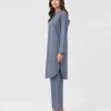 elrare slate blue hidden placket coords side view