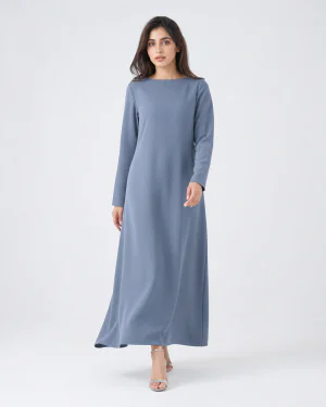 elrare slate blue plain maxi front view