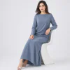 elrare slate blue plain maxi seated