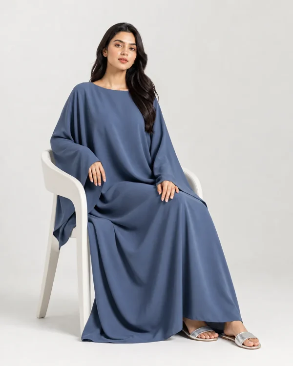 elrare slate blue solid kaftan seated