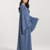 elrare slate blue solid kaftan side view