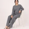 elrare slate grey solid lounge seated