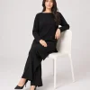elrare soft black crepe ridge coords seated