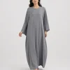 elrare steel grey sequin kaftan front view
