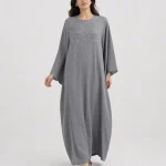 elrare steel grey sequin kaftan front view