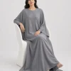 elrare steel grey sequin kaftan seated