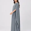 elrare steel grey solid kaftan side view