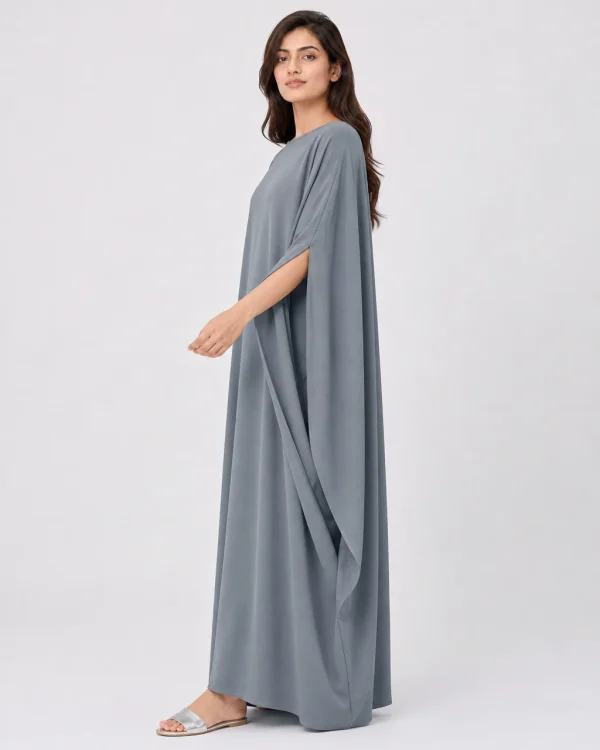 elrare steel grey solid kaftan side view