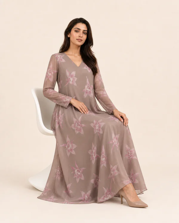 elrare taupe orchid maxi seated