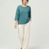 elrare teal ivory contrast lounge front view