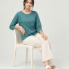 elrare teal ivory contrast lounge seated