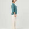 elrare teal ivory contrast lounge side view