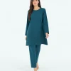 elrare teal tonal schiffli coords front view
