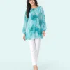 elrare teal watercolor top front view