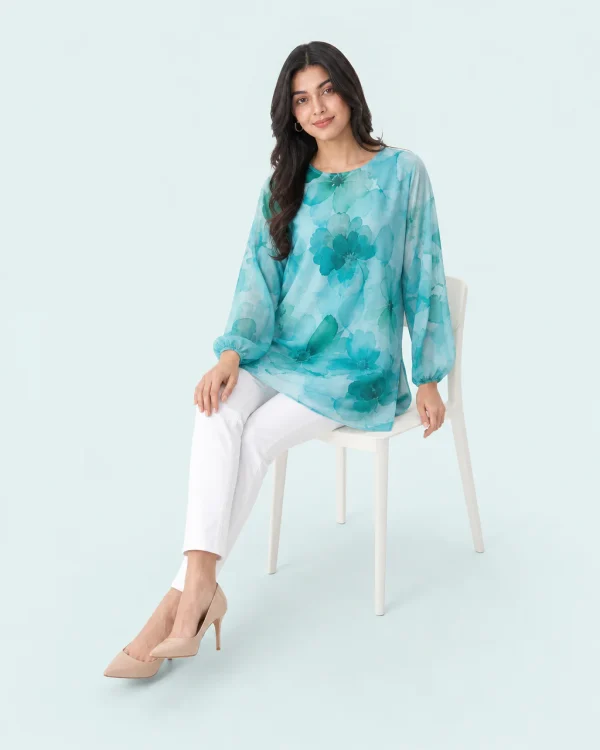 elrare teal watercolor top seated
