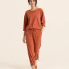elrare terracotta drawstring lounge front view