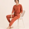 elrare terracotta drawstring lounge seated