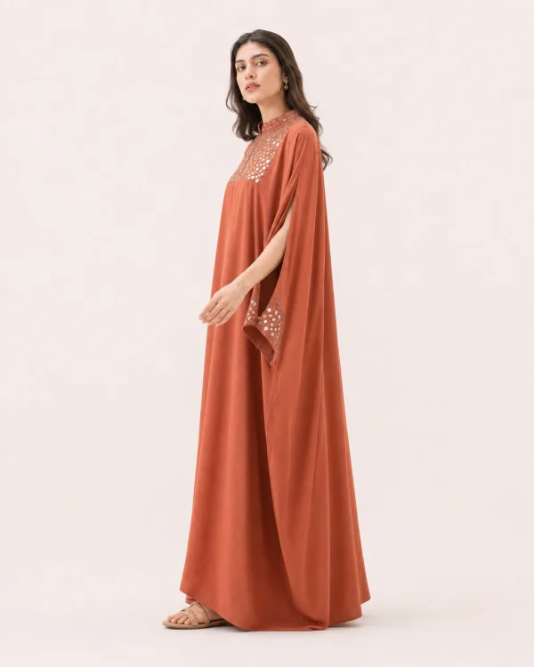 elrare terracotta mirror kaftan side view