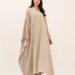 elrare warm stone solid kaftan front view