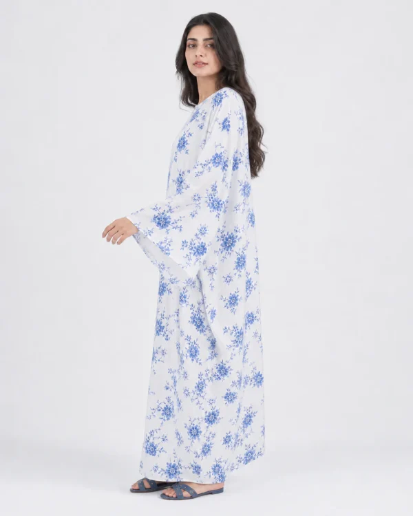 elrare white blue china kaftan side view