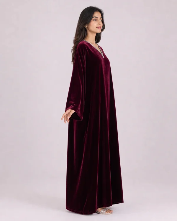 elrare wine crystal kaftan side view